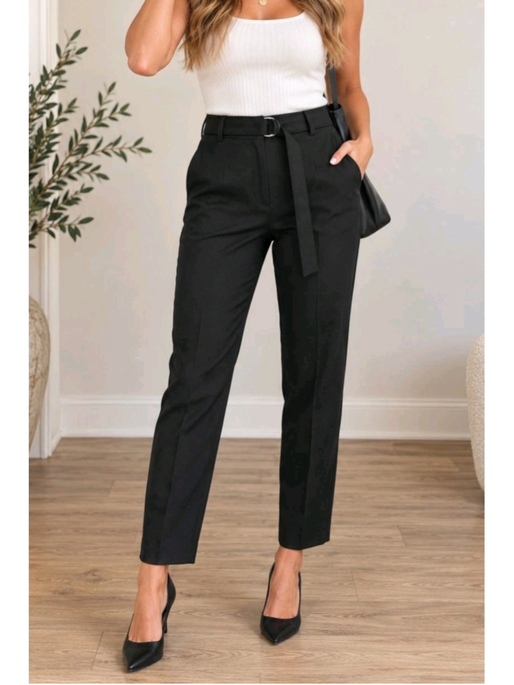 Abercrombie & Fitch Women’s Slim Straight Tailored Trouser Pants Black Size 27S